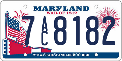 MD license plate 7AC8182