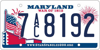 MD license plate 7AC8192