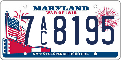 MD license plate 7AC8195