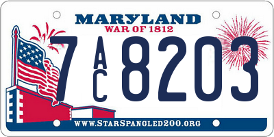 MD license plate 7AC8203