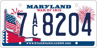 MD license plate 7AC8204
