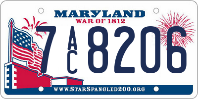 MD license plate 7AC8206