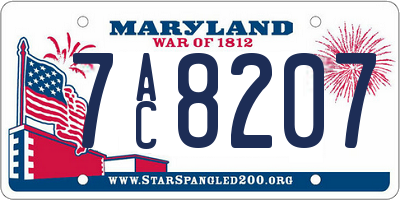 MD license plate 7AC8207