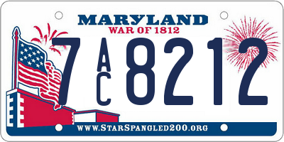 MD license plate 7AC8212