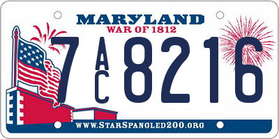 MD license plate 7AC8216