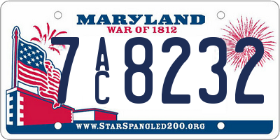 MD license plate 7AC8232