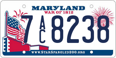 MD license plate 7AC8238