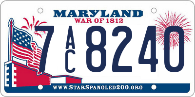 MD license plate 7AC8240