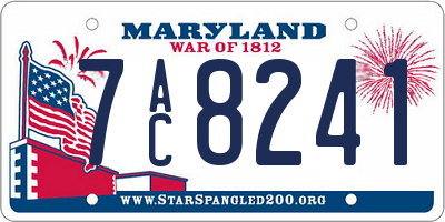 MD license plate 7AC8241