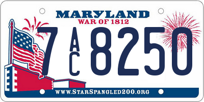 MD license plate 7AC8250