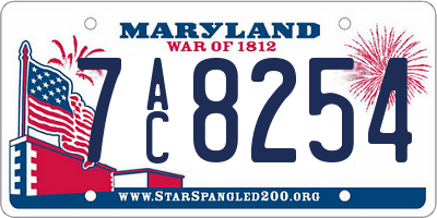 MD license plate 7AC8254