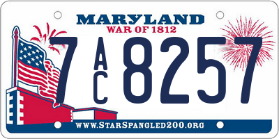 MD license plate 7AC8257
