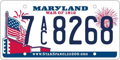 MD license plate 7AC8268