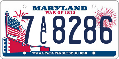 MD license plate 7AC8286