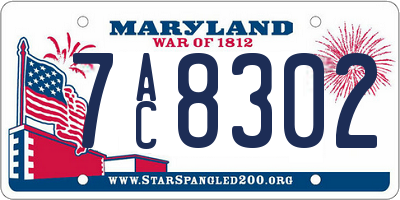 MD license plate 7AC8302