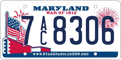 MD license plate 7AC8306