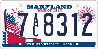 MD license plate 7AC8312