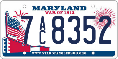 MD license plate 7AC8352