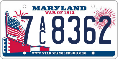 MD license plate 7AC8362