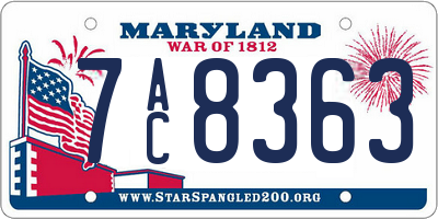 MD license plate 7AC8363