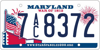 MD license plate 7AC8372