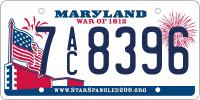 MD license plate 7AC8396