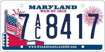 MD license plate 7AC8417