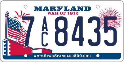 MD license plate 7AC8435