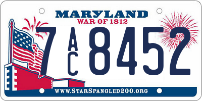 MD license plate 7AC8452