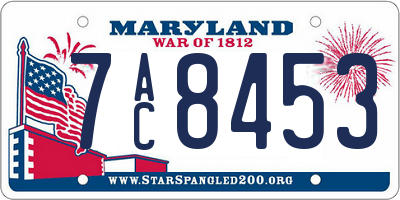MD license plate 7AC8453