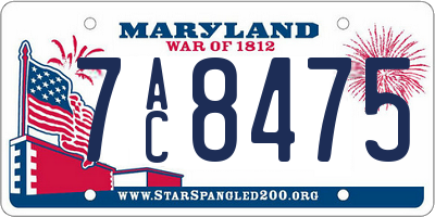 MD license plate 7AC8475