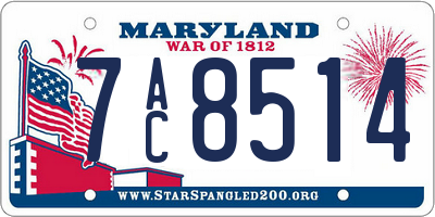 MD license plate 7AC8514