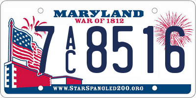 MD license plate 7AC8516