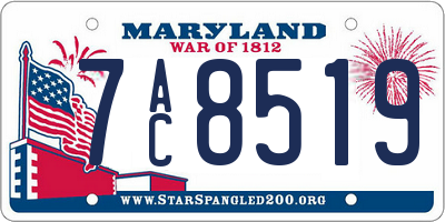 MD license plate 7AC8519