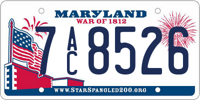 MD license plate 7AC8526
