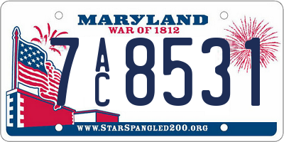 MD license plate 7AC8531