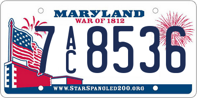 MD license plate 7AC8536