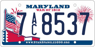 MD license plate 7AC8537