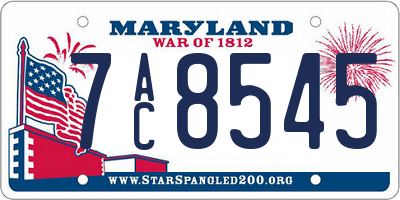 MD license plate 7AC8545