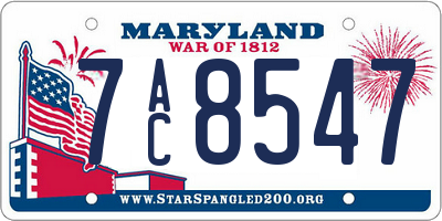 MD license plate 7AC8547