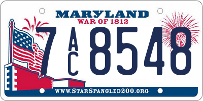 MD license plate 7AC8548