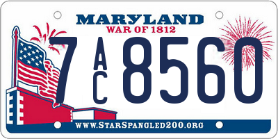 MD license plate 7AC8560