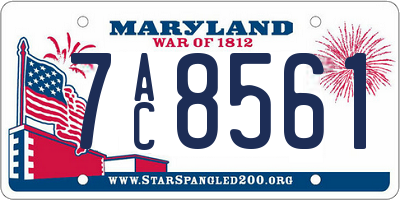 MD license plate 7AC8561