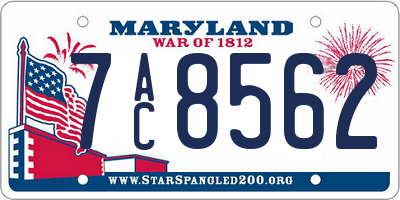 MD license plate 7AC8562