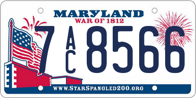 MD license plate 7AC8566