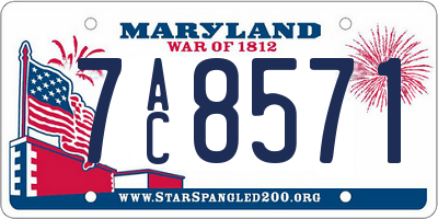 MD license plate 7AC8571