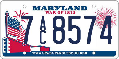 MD license plate 7AC8574