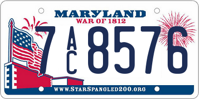 MD license plate 7AC8576