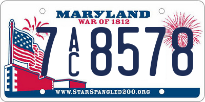 MD license plate 7AC8578