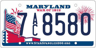MD license plate 7AC8580